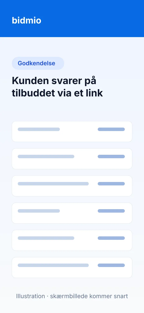 Kundeportal med tilbud på 217.162,50 kr og knapperne Accepter tilbud og Afvis tilbud