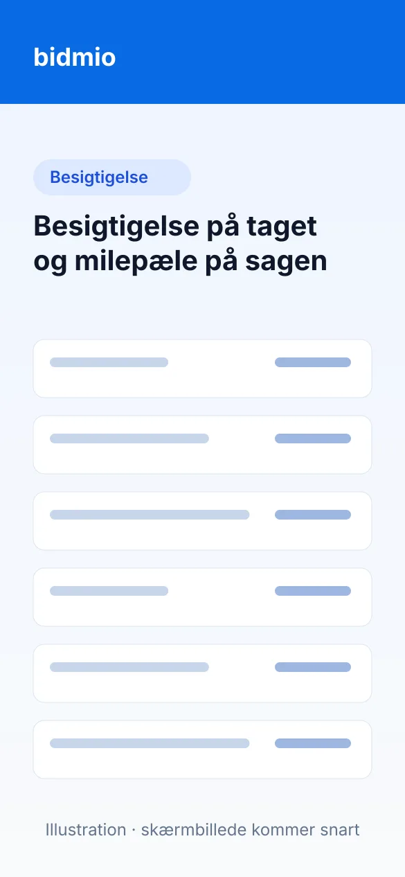 Milepæle på tagsagen: stillads og sikring op, gammelt tag nedtaget og ny tagdækning