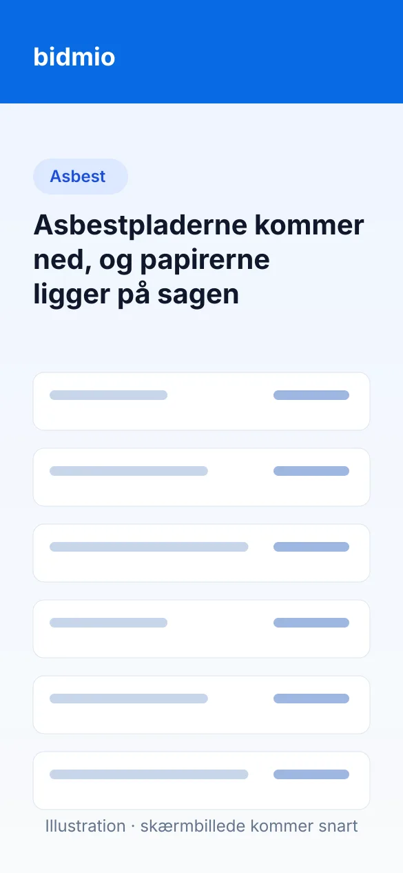 Opgaver på sagen om anmeldelse af asbest, asbestkursus og bortskaffelse med filer vedhæftet