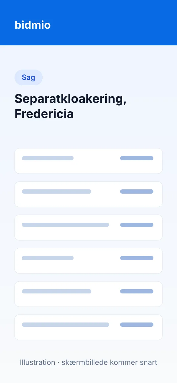 Sagen Separatkloakering, Fredericia på mobilen med opgaver og frist fra kommunen