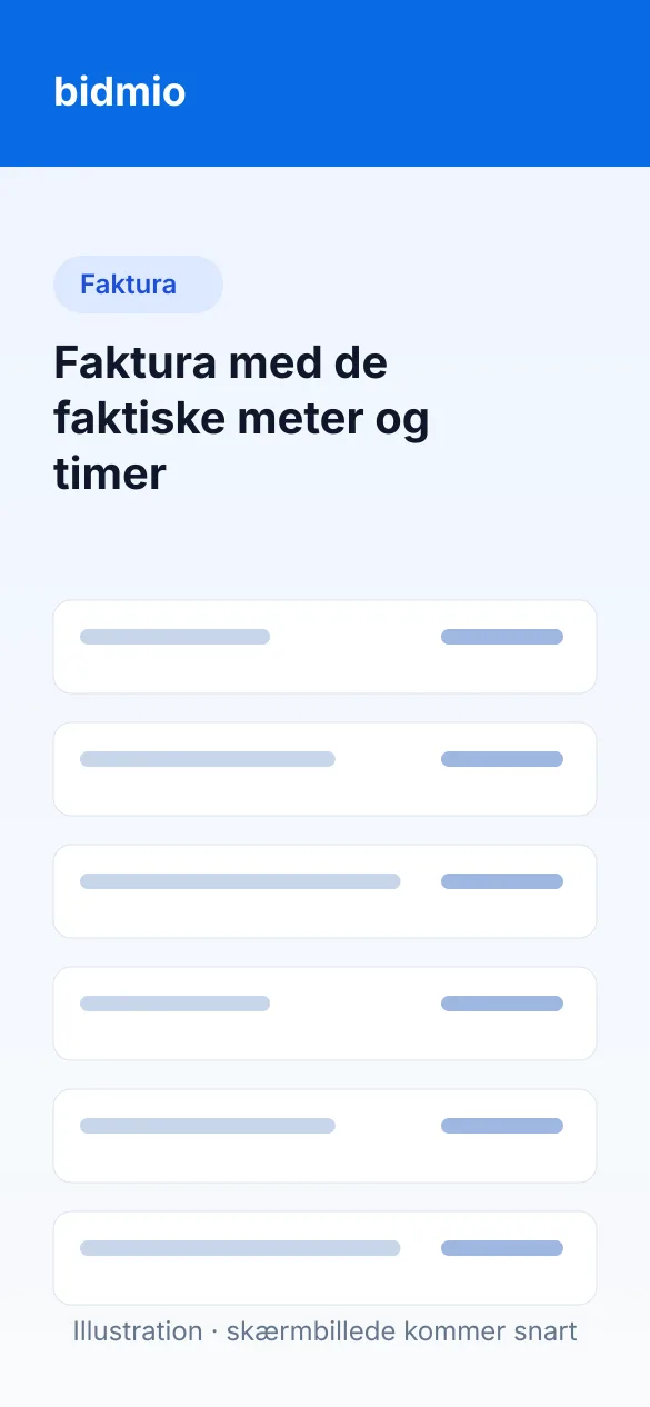 Faktura for separatkloakeringen med 34 meter gravning, timer og betalingsoplysninger